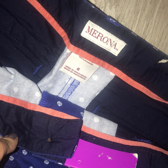 BNWT Merona Blue and White 5in. shorts - Picture 3 of 3